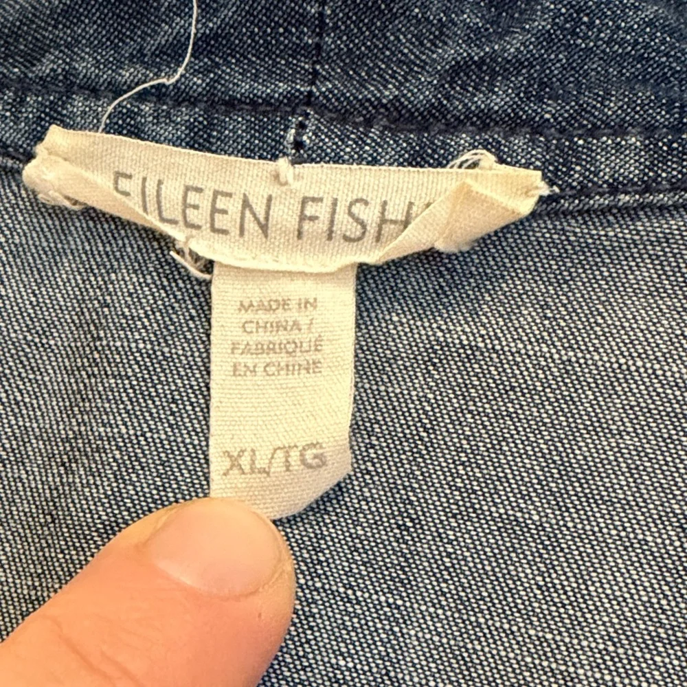 Eileen Fischer Extremely Light Denim Open Front Jacket XL - Picture 4 of 10